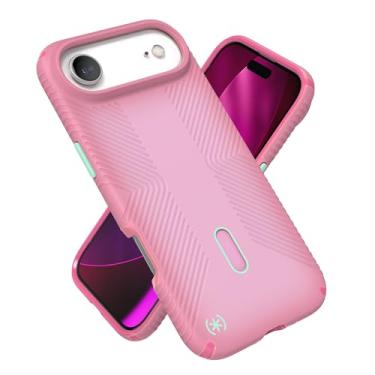 Imagem de Speck Capa Presidio LUX Grip para iPhone 17 Air, ClickLock Interlock, capa protetora fina, IBIS rosa/escuro IBIS/KANOM verde