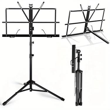 Imagem de Estante Partitura Pedestal Musical Dobrável Tripé Apoiador