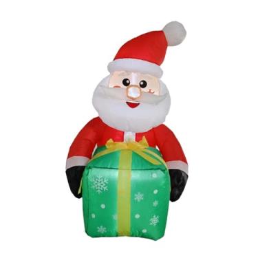 Imagem de Fenteer Decoração inflável de Natal para áreas externas com Papai Noel, lindos enfeites gigantes com luzes LED embutidas para festa de Natal e gramado de