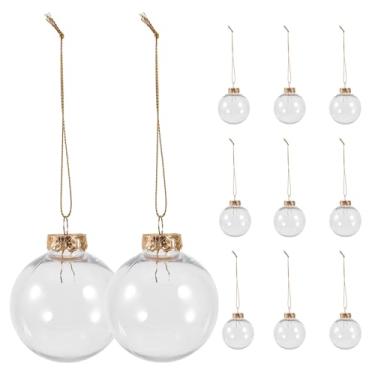 Imagem de SUPVOX 12 Peças de Enfeites de Natal Transparentes E Recheáveis ​​– 2,75" Bolas de Plástico Penduradas para Artesanato Diy, Árvore de Natal E Decoração de Festa (inclui Tampas)
