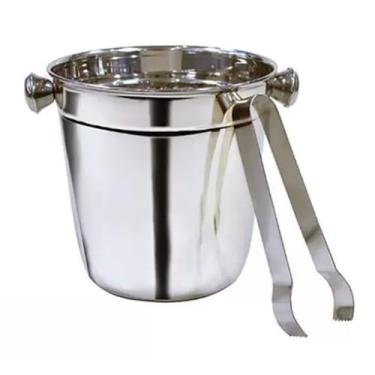 Imagem de Balde 1,250 Litro + Pegador Gelo Inox Bebidas Kit