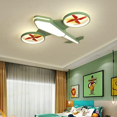 Imagem de Luminária pendente moderna LED, controle remoto, lustre moderno LED, luz infantil, azul, bebê, casa, luzes, compatível com quarto, avião, quarto de criança - luminária de lustre de aeronave