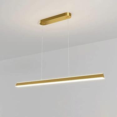 Imagem de Luminárias pendentes lineares, lustre LED, luminária suspensa de tira longa, luminária de mesa de jantar de alumínio, luminárias de teto rebaixado minimalistas para iluminação de ilha de coz