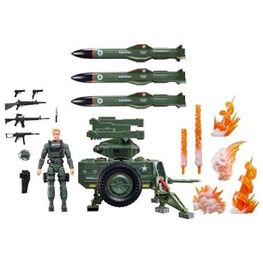 Imagem de G.I. Joe Série classificada nº 182, Clayton "Hawk" Abernathy com veículo rebocável M.M.S. (Mobile Missile System), conjunto de bonecos colecionáveis de 15 cm