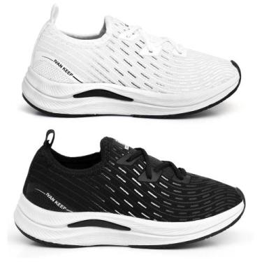 Imagem de Kit 2 Tênis Feminino Caminhada Leve Confortável Ortopédico - Épico, Br