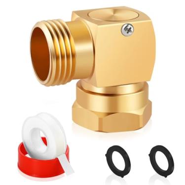 Imagem de Boltigen Cotovelo giratório de mangueira de 90 graus, latão 3/4 GHT Conexão de conector de extensão de mangueira de jardim, adaptador protetor de torção de mangueira de jardim para trailer, ambientes