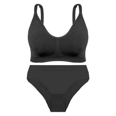 Imagem de Conjunto de Lingerie Lupo Plus Size, Preto, XG