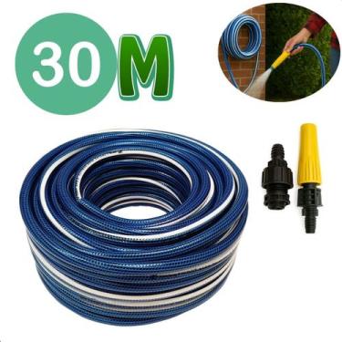 Imagem de Mangueira 30m Azul antitorção P/ Jardim quintal E Uso Doméstico Casa -