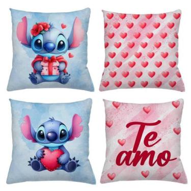 Imagem de Kit 4 Capas de Almofadas lilo stitch e outros personagens homem aranha