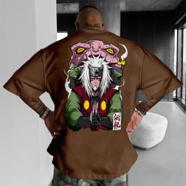 Imagem de Camiseta Oversized Algodão Naruto Mestre Jiraya Academia Gym - Fábrica