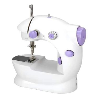 Imagem de Mini Máquina De Costura Reta Lanmax Lmd-202 Portátil Branca Cor Branco