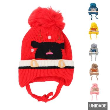 Imagem de Touca Infantil Poliéster Forro Macio Pompom Color - Tudo em Caixa