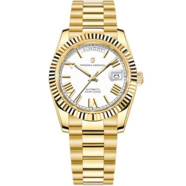 Imagem de LACZ DENTON Pagani Design DD36 Relógio de pulso masculino automático de luxo AR vidro safira mecânico masculino 10bar ST16 Movt, PD1752-Ouro branco - XXY