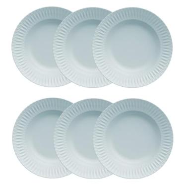 Imagem de Germer, Conjunto de prato fundo em porcelana, modelo Diamante, Ø 23,5 cm, 6 unidades,Azul