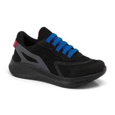 Imagem de Tênis Infantil Menino Klin Freedom Kids Preto Grafite Azul-Masculino