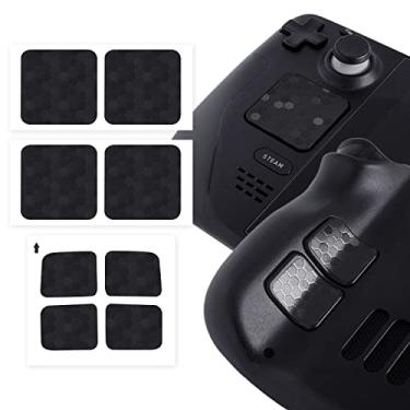 Imagem de TALONGAMES Protetor Touchpad compatível com Steam Deck OLED/Steam Deck Trackpad Skin, acessórios para botões traseiros (protetor de trackpads + protetor de 4 teclas, hexagonais de favo de mel - preto)
