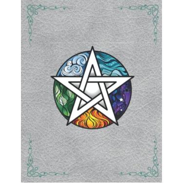 Imagem de Wicca Journal: Blank Natural Elements Pentagram Notebook with Blank Gray Parchment Paper for Writing (Diary, Sketchbook)