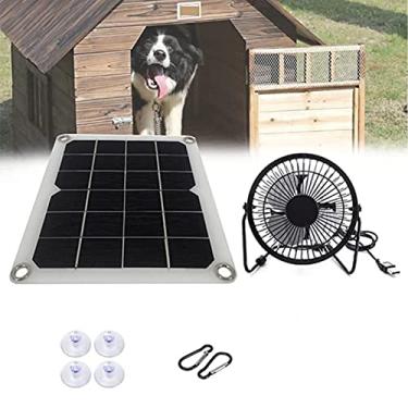 Imagem de Pilipane Ventilador de energia solar de 6W 5V com interface USB dupla, ventilador de refrigeração solar para carro de animais de estimação de verão, kits de ventilador movido a energia solar, kits de