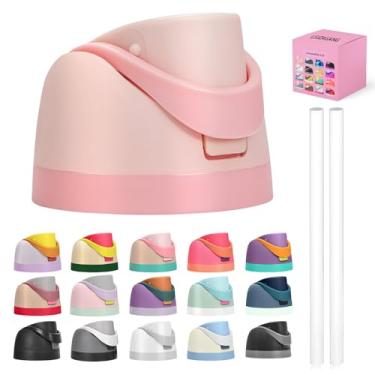 Imagem de A tampa de substituição contém canudos para garrafa de água Owala Freesip, compatível com tampa e tampa Owala, acessórios premium para garrafas de 473 ml, 680 g, 946 ml, 1134 g, à prova de vazamento