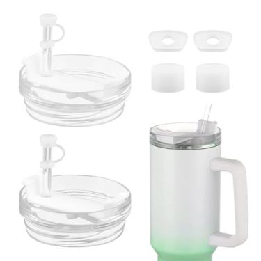 Imagem de Conjunto de 2 peças de substituição de tampa de copo de 1,134 g para copo Stanley, à prova de poeira, à prova de derramamento, tampas de substituição adequadas para caneca de café Stanley Travel