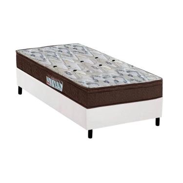 Imagem de Cama Base Box Solteiro Branco Colchão ISO 150 D45 - Ortobom