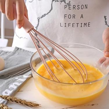 Imagem de Batedor manual de ovos para cozinha doméstica 30,5 cm, rosa