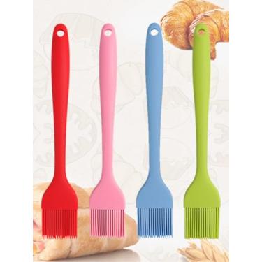 Imagem de Pacote com 4 pincéis de silicone resistentes ao calor para marinar carne grelhada para molho de manteiga com óleo, salsichas, sobremesas, peru, churrasco, multicolorido