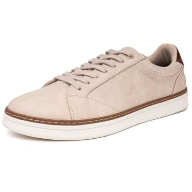 Imagem de Nautica Tênis masculino moderno de cano baixo – tênis com cadarço para um estilo de basquete elegante e sapatos de caminhada confortáveis, Taupe-turvo, 13