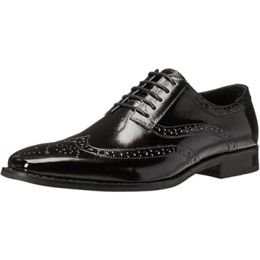 Imagem de Stacy Adams Sapato Oxford masculino com cadar o Tinsley Wingtip, Preto, 14 Wide