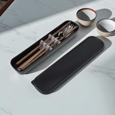 Imagem de Generic 1 conjunto de talheres para lava-louças, colher de ouro/prata, garfo de pauzinhos, conjunto de 3 peças com caixa de aço inoxidável, madeira, PP, tom dourado prateado