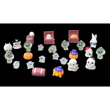 Imagem de Lindos enfeites de resina fantasma minúsculo, conjunto de estatuetas em miniatura de Halloween, enfeites para fazer garrafas, faça você mesmo, decoração de artesanato de paisagem de aquário de peixes