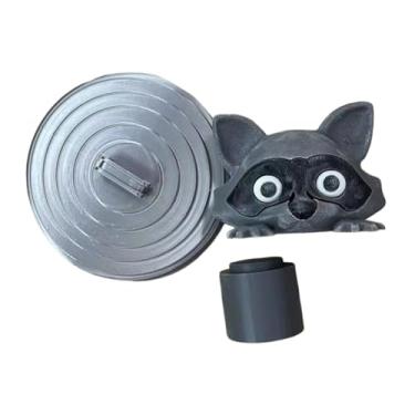 Imagem de Bothyi Porta-papel Higiênico em Formato de Guaxinim, Dispensador de Papel Higiênico, Suporte para Rolo de Papel Higiênico Fácil de Instalar, Suporte para Rol, Cinza Prateado, Tamanho real