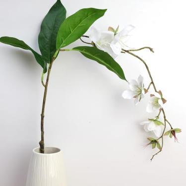 Imagem de Jasmim artificial flores decorativas para varanda arte de seda artificial como decoração de pendurar real para casamento, branco
