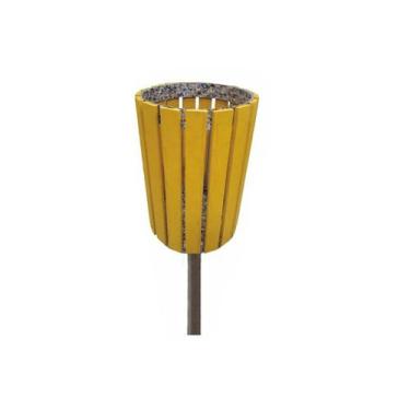 Imagem de Lixeira Redonda Madeira Plástica Colorida 45L com Tampa 150x34x45cm - 