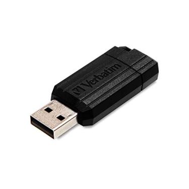 Imagem de Pendrive USB 2.0 retrátil Verbatim PinStripe, 128 GB, preto