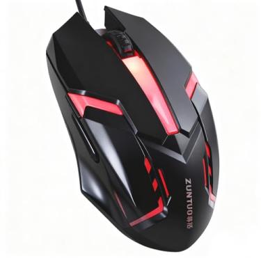 Imagem de 1 pacote com mouse USB com fio, comprimento de cabo de 128,8 cm, sensor óptico de 1000 DPI, adequado para pequenos mouses de computador portátil em laptops de mesa de jogos de escritório