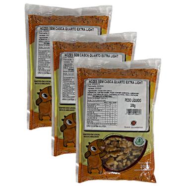 Imagem de Kit 3X: Nozes Extra Light Quarto Sem Casca Tainá Alimentos 200g