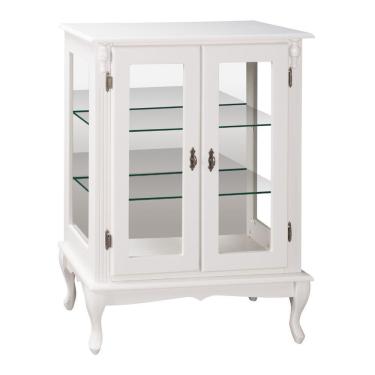 Imagem de Cristaleira Com Espelho Clássica Em Madeira - 2 Portas E 2 Prateleiras Com Pés Luiz Xv