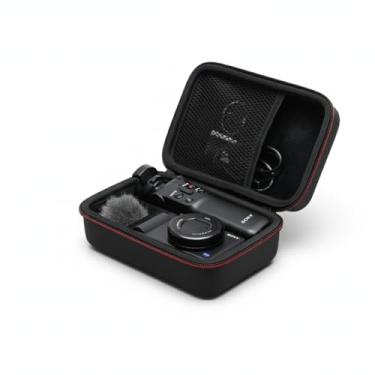 Imagem de Capa Para Câmera Compatível Com Digital Sony Zv-1F / Zv-1 Ii Vlog, Tripé, Microfone E Kit De Acessórios Vlogger, Laranja Vermelho