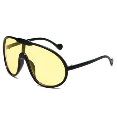 Imagem de Óculos de sol grandes da moda, femininos, punk, armação grande, vintage, para ciclismo, masculino, retrô, degradê, UV400