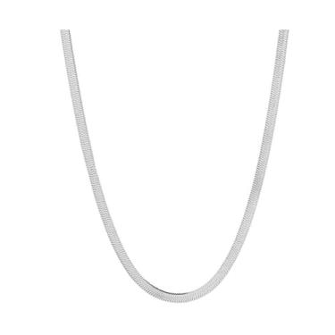 Imagem de Colar Masculino Estilo Laminado Fita 5mm Aço Inoxidável 316L 45cm ou 60cm Corrente Luxuosa Polida Fecho Antifurto Maleável e Resistente (45cm)