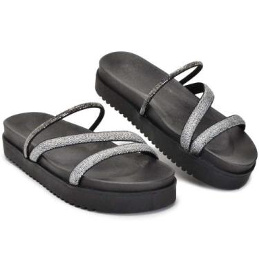 Imagem de Papete Confort Feminina  Strass - JFSTORE, Preto, 40