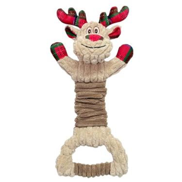 Imagem de LWBMG Squeak Brinquedos de Natal para cães de pelúcia com papel enrugado, puxão de guerra, brinquedos interativos para cães mastigadores agressivos, bichos de pelúcia fofos para cachorros pequenos