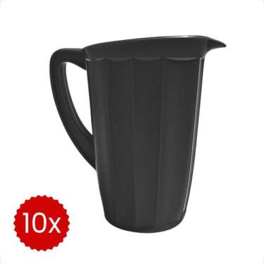 Imagem de Kit 10 Jarras Plásticas 1,7L Reforçadas Para Bebidas Água Suco Uso em 