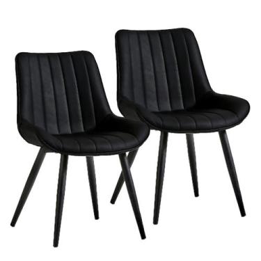 Imagem de Kit 02 Cadeira de Jantar Estofada Fixa Duoffice DU01P Preto