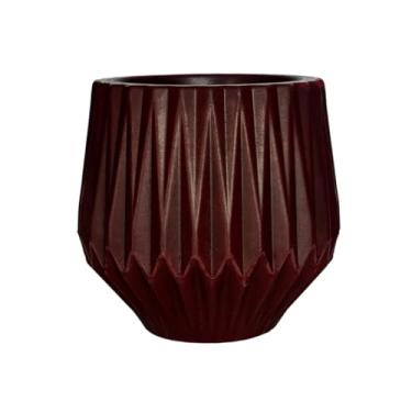 Imagem de Vaso Polietileno P/plantas Origami 3d Marmorizado Decorativo (Bordô)