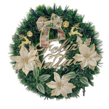 Imagem de Guirlanda Decorada 38cm Árvore Led Luzes Decoração Enfeite Natal Papai Noel