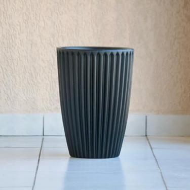 Imagem de Vaso de Planta Grande Decorativo Coluna Romana 46x32 Luxo Moderno em Polietileno (Preto)