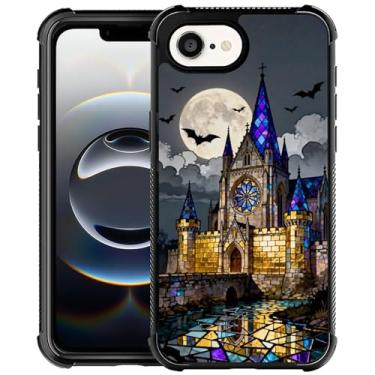 Imagem de ZHEGAILIAN Capa compatível com iPhone 16e, moldura de TPU macia reforçada nos cantos, proteção à prova de choque, capa traseira compatível com iPhone 16e para homens/mulheres - Castelo espelhado