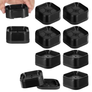 Imagem de LUMINFLY Empilháveis 4 peças de elevação para móveis, elevadores quadrados de perna de sofá de 1,38, blocos de reforço de mesa e sofá antiderrapantes pesados, levantadores de cama ajustáveis para